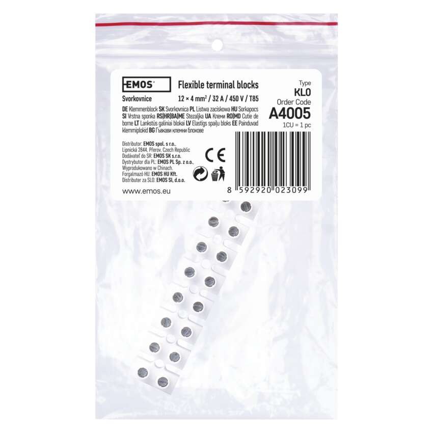 Lüsterklemme 12x4,0 mm weiss
