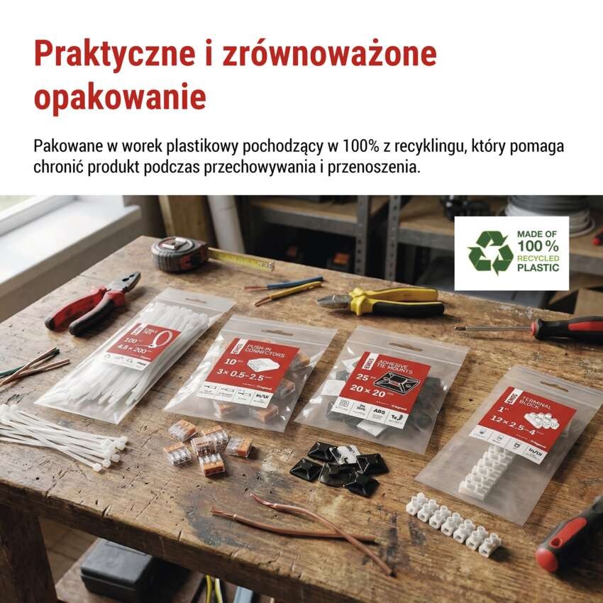 Listwa zaciskowa 2,5–4mm2, biała, 10 szt