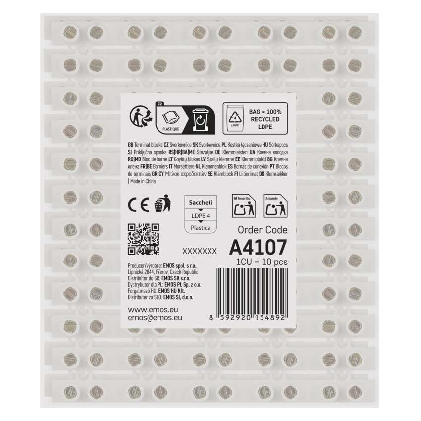 Sorkapocs 6–10 mm2, fehér, 10 szt