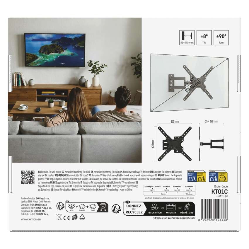 Konzolos TV falitartó 26–60" (65–152 cm)