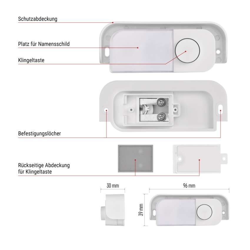 Ersatztaste für verdrahtete Türklingeln P57101, P57102