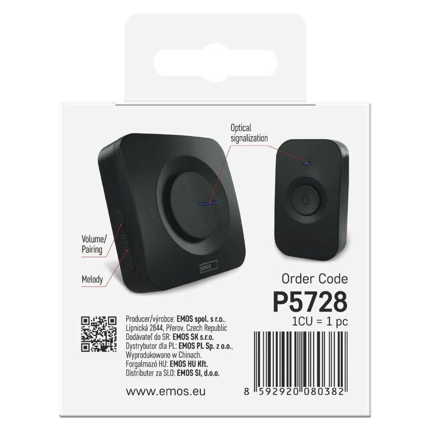 Domovní bezdrátový zvonek P5728 na 3x AAA