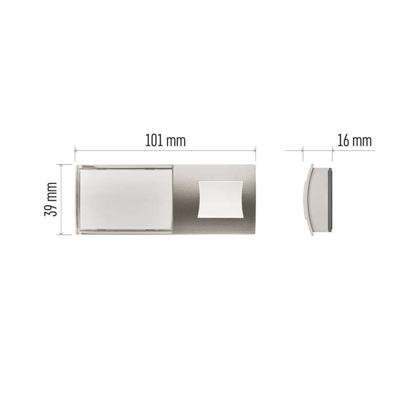 Lauko durų skambučio mygtukas, skirtas P5760, P5763, P5763R su 1x CR2032