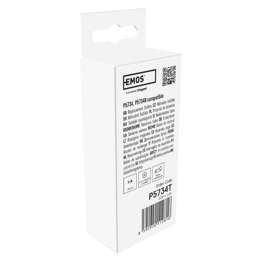 Kültéri tartozék nyomógomb P5734, P5734B csengőhöz, 1x CR2032