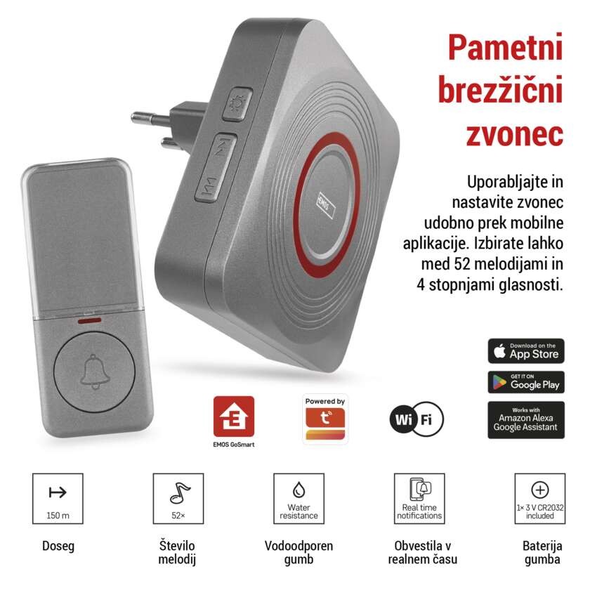 GoSmart Brezžični hišni zvonec P5735SS za vtičnico z WiFi