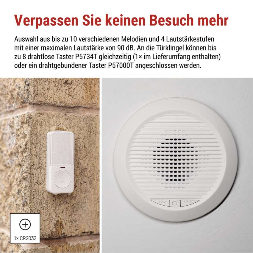 Draht/Drahtlose Türklingel P57103, eingebaut