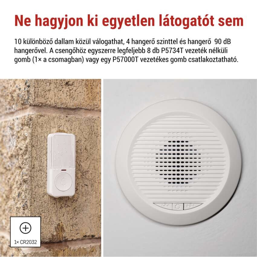 Vezetékes/Vezeték nélküli csengő P57103, beépített