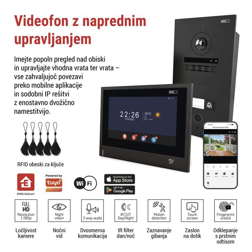Komplet domačega video domofona GoSmart IP-880A 2WIRE z WiFi