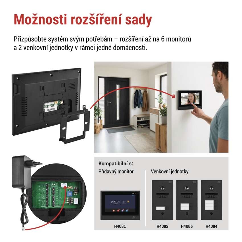 GoSmart Sada domovního videotelefonu IP-880A 2WIRE s WiFi