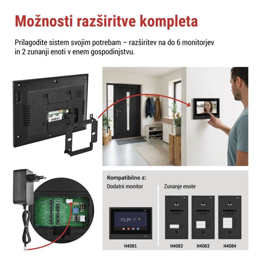 Komplet domačega video domofona GoSmart IP-880A 2WIRE z WiFi