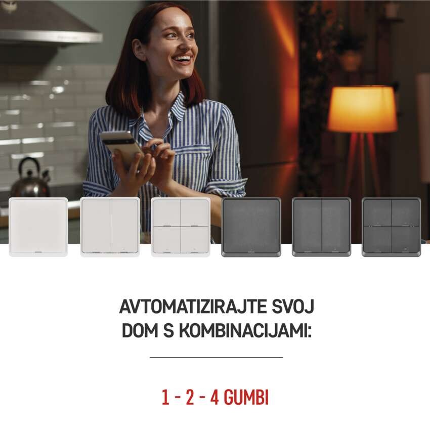 GoSmart Prenosno scensko stikalo IP-2002ZW, ZigBee 3.0, 2 gumba