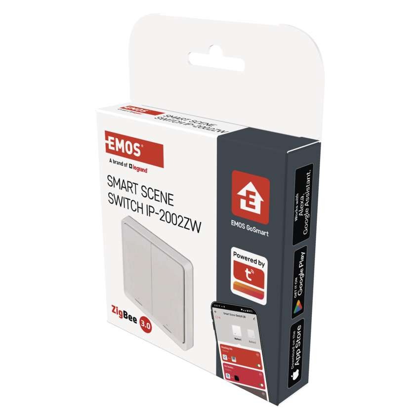 GoSmart Portabler Szenenschalter IP-2002ZW, ZigBee 3.0, 2 Tasten