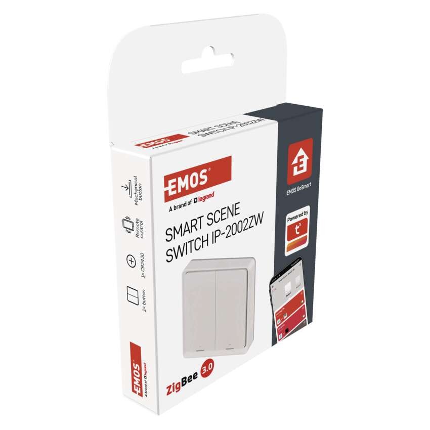 GoSmart Portabler Szenenschalter IP-2002ZW, ZigBee 3.0, 2 Tasten