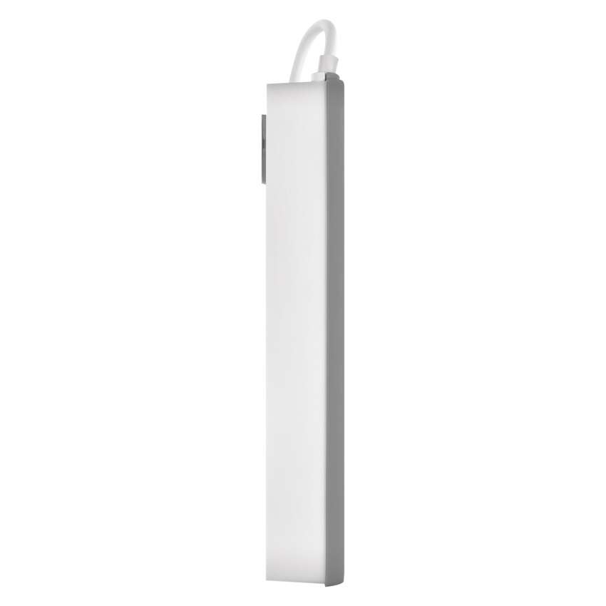 Prodlužovací kabel 2 m / 3 zásuvky / s vypínačem / bílo-šedý / 1×USB-A + 1×USB-C / 1,5 mm2