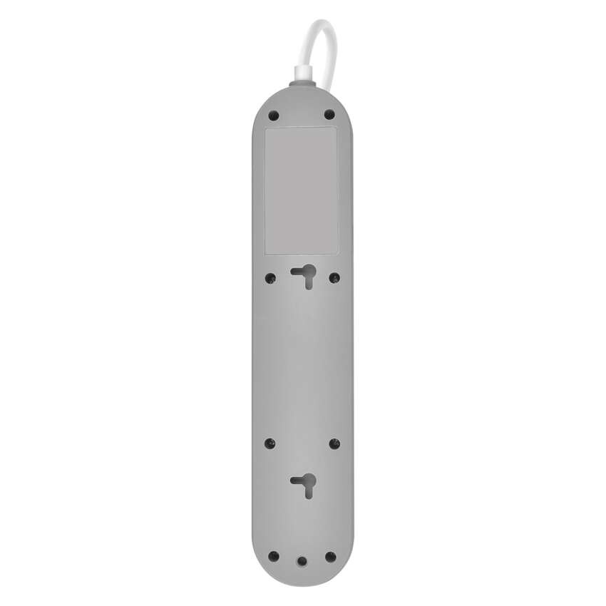 Prodlužovací kabel 2 m / 3 zásuvky / s vypínačem / bílo-šedý / 1×USB-A + 1×USB-C / 1,5 mm2