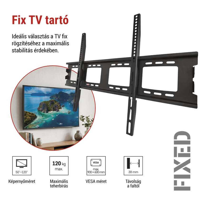 Fix TV falitartó 50–120" (127–305 cm)