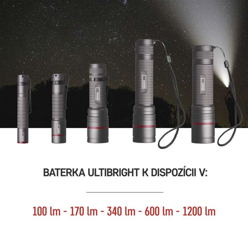 CREE LED kovové svietidlo Ultibright 60, 170lm, 1xAA