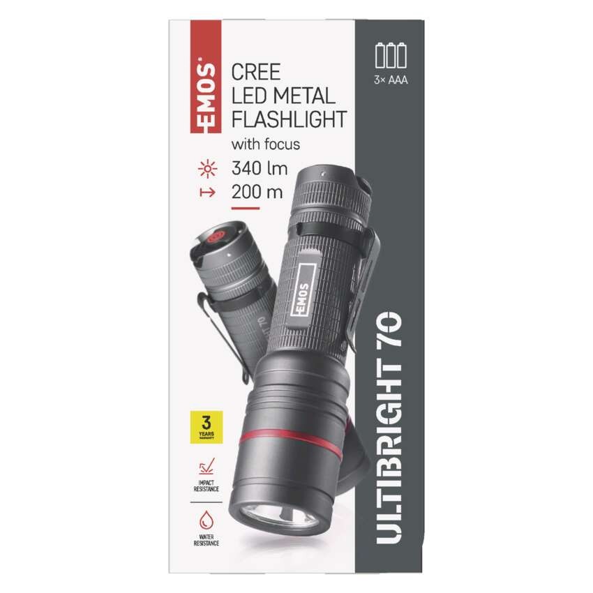 EMOS ULTIBRIGHT 70 CREE LED fém zseblámpa, 340lm
