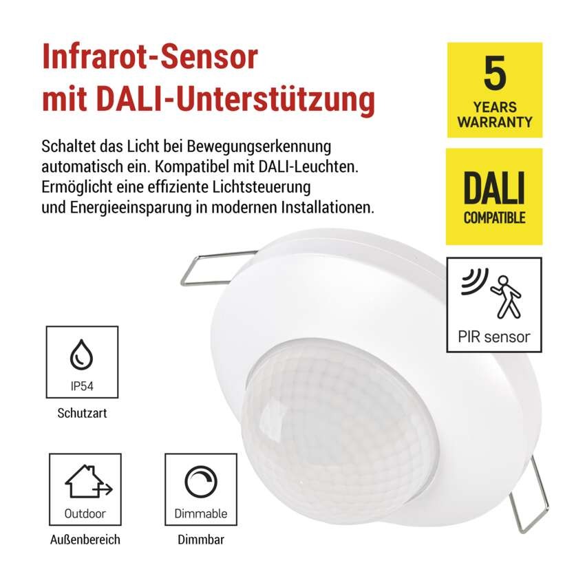 Bewegungsmelder DALI (PIR-Sensor) IP54 Weiss