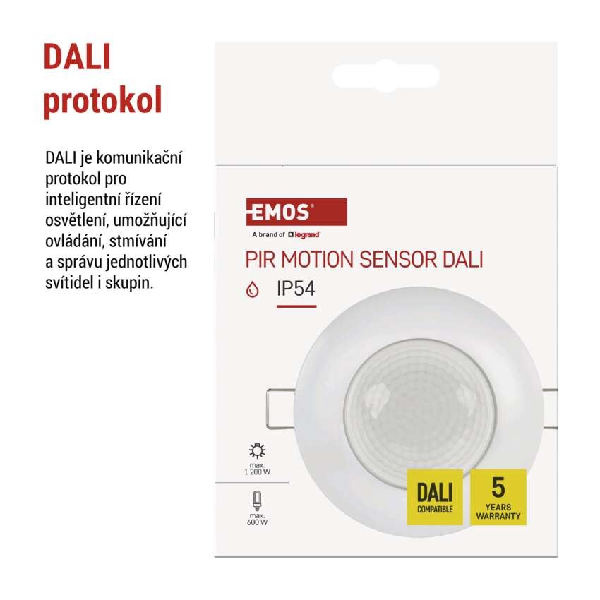 PIR senzor DALI (pohybové čidlo) IP54 bílý
