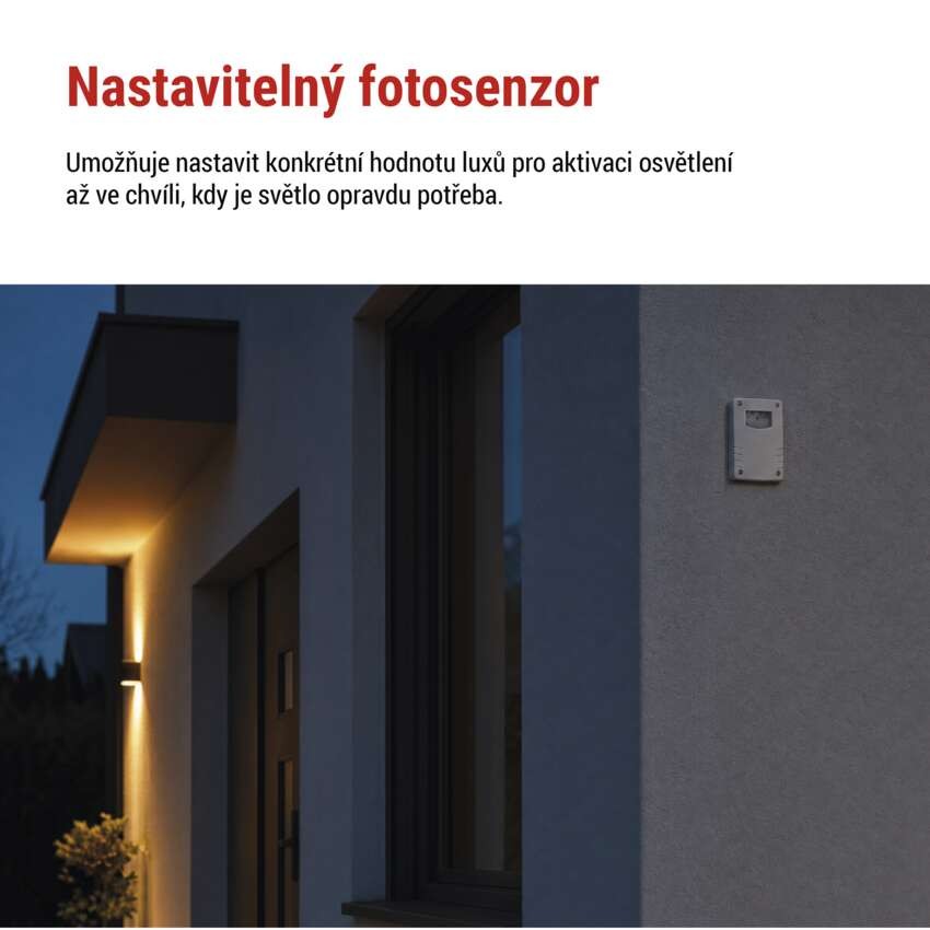 Soumrakové čidlo 1800W IP65 bílé