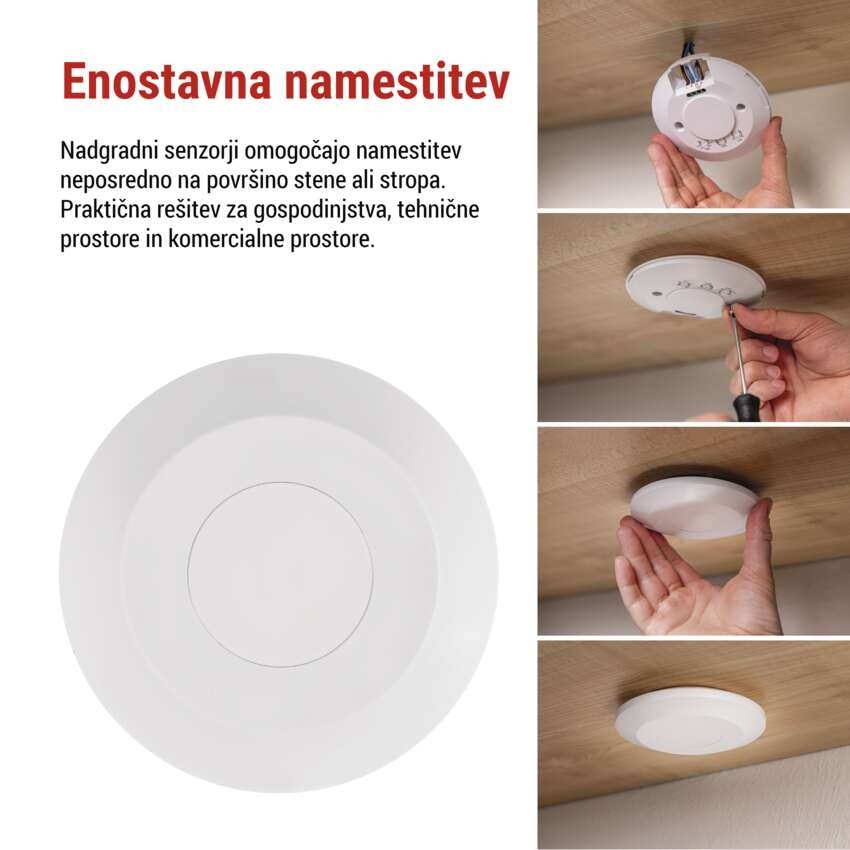 Mikovalovni senzor prisotnosti IP20 24GHZ 2000W bel
