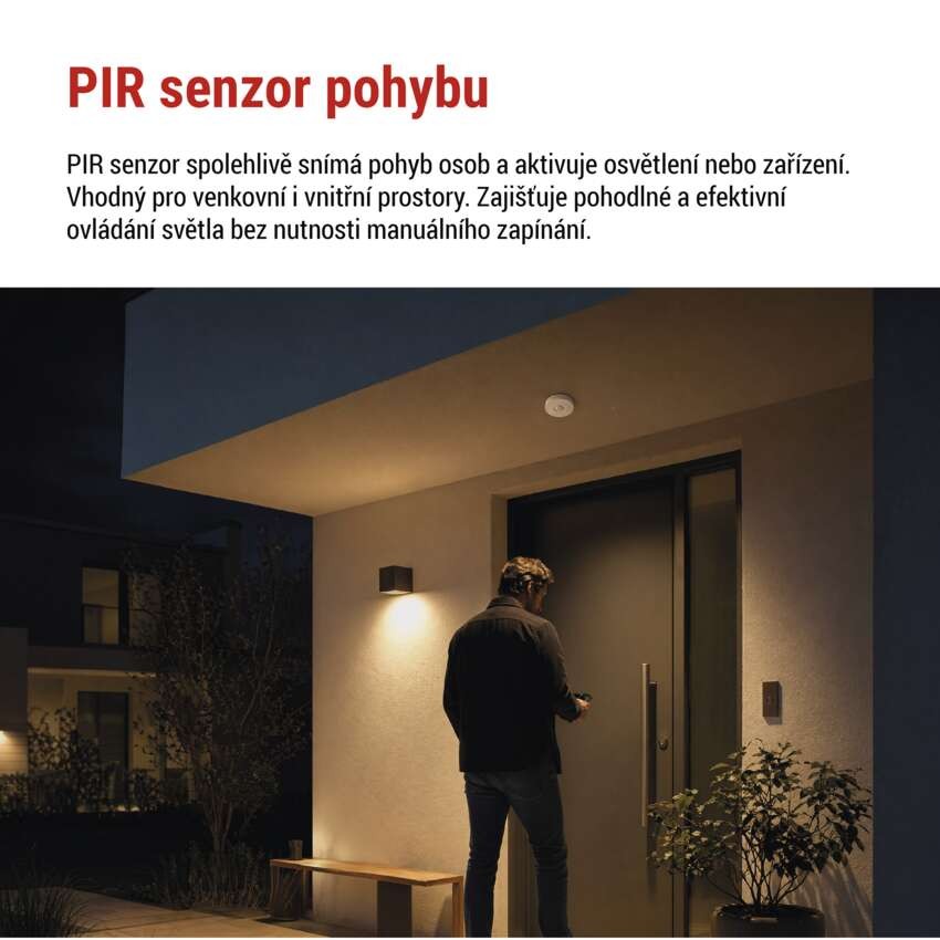 PIR senzor (pohybové čidlo) IP65 2000W, bílé