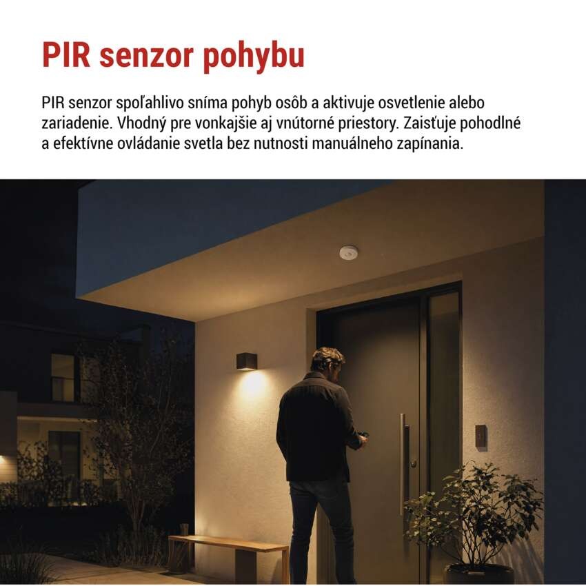 PIR senzor (pohybové čidlo) IP65 2000W, biela