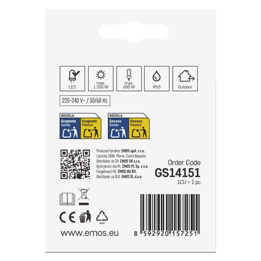 PIR senzor (pohybové čidlo) IP65 1200W, bílé