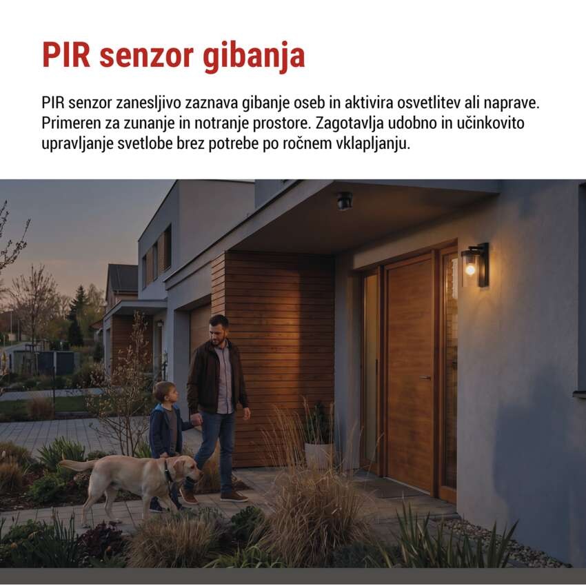 Senzor gibanja IP65 1200W, črn