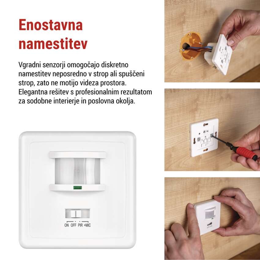 Senzor gibanja IP20 1200W, bel