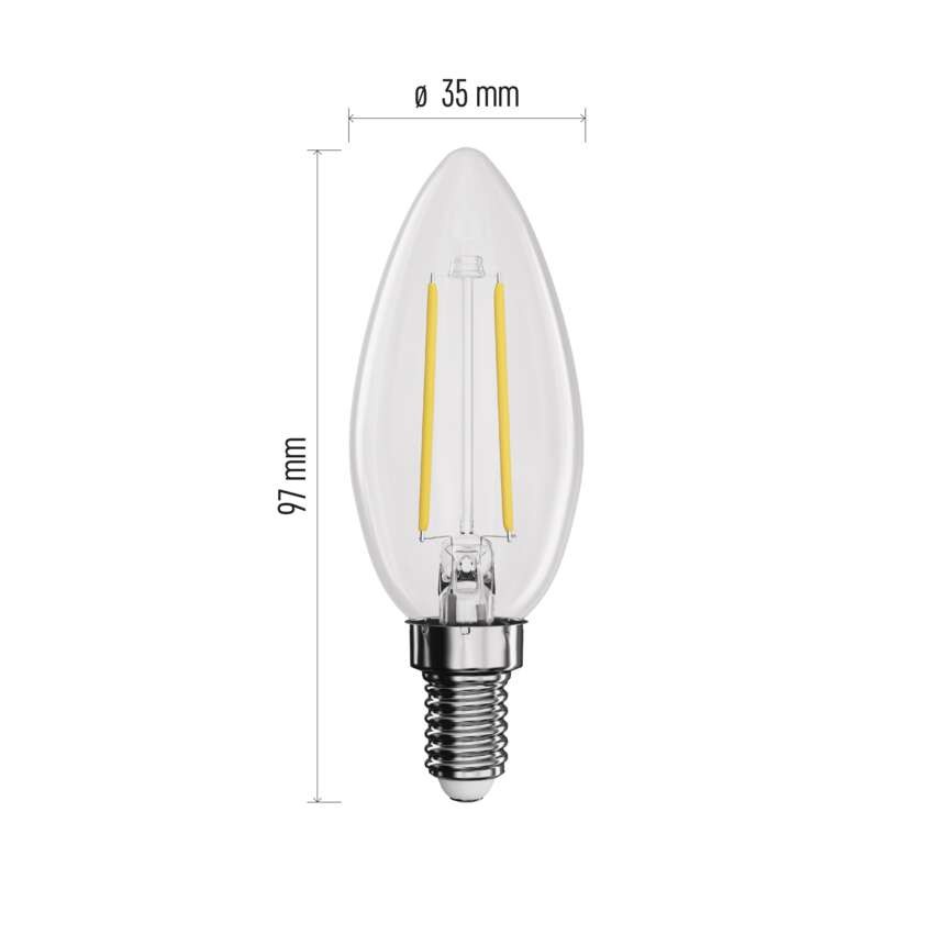 LED žárovka Filament svíčka / E14 / 1,8 W (25 W) / 250 lm / neutrální bílá
