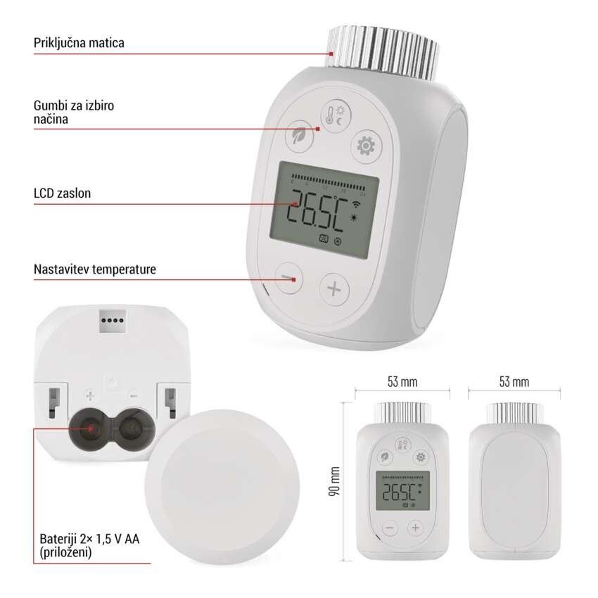 GoSmart Digitalna termostatska glava P5631S ZigBee 3.0