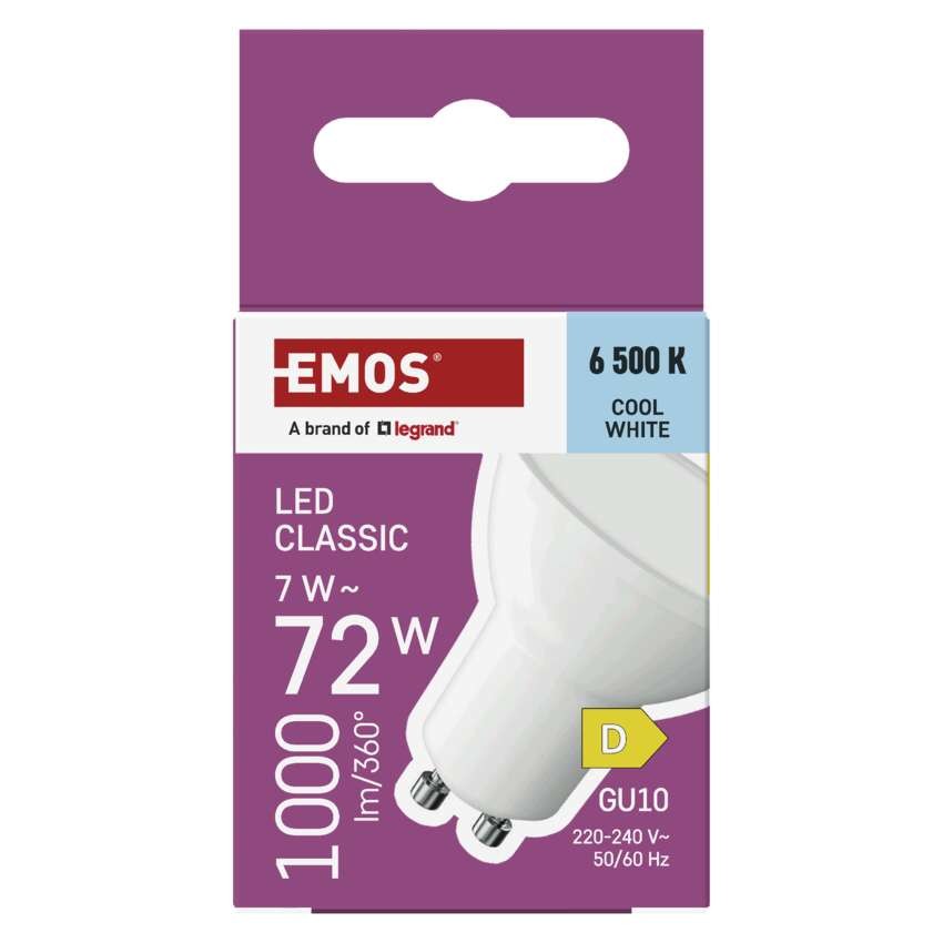 LED žárovka Classic MR16 bílá / GU10 / 7 W (72 W) / 1000 lm / Studená bílá