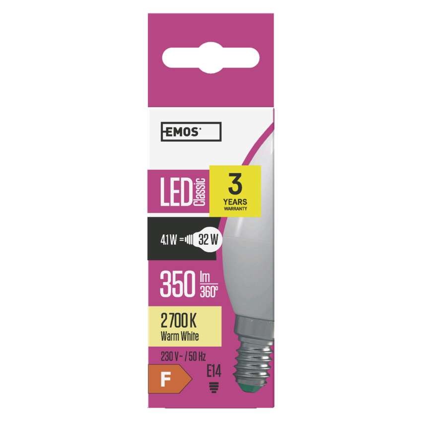 LED žárovka Classic svíčka / E14 / 4,1 W (32 W) / 350 lm / teplá bílá