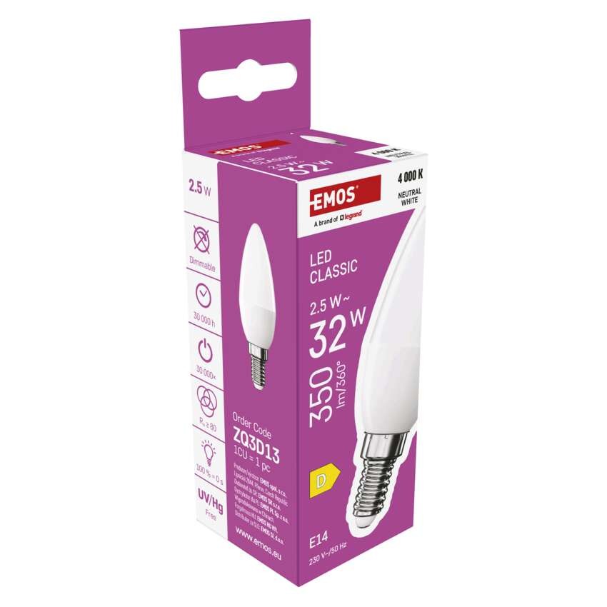LED Lampe Classic Candle / E14 / 2,5 W (32 W) / 350 lm / Neutral Weiß