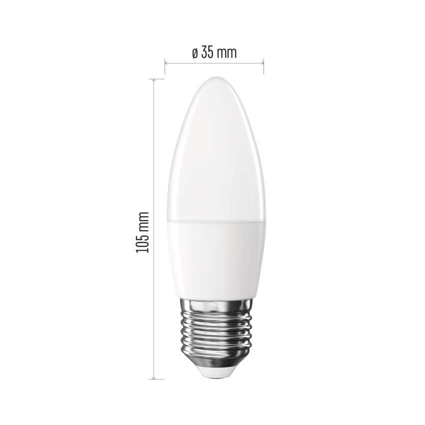LED žárovka Classic svíčka / E27 / 4,2 W (40 W) / 470 lm / neutrální bílá