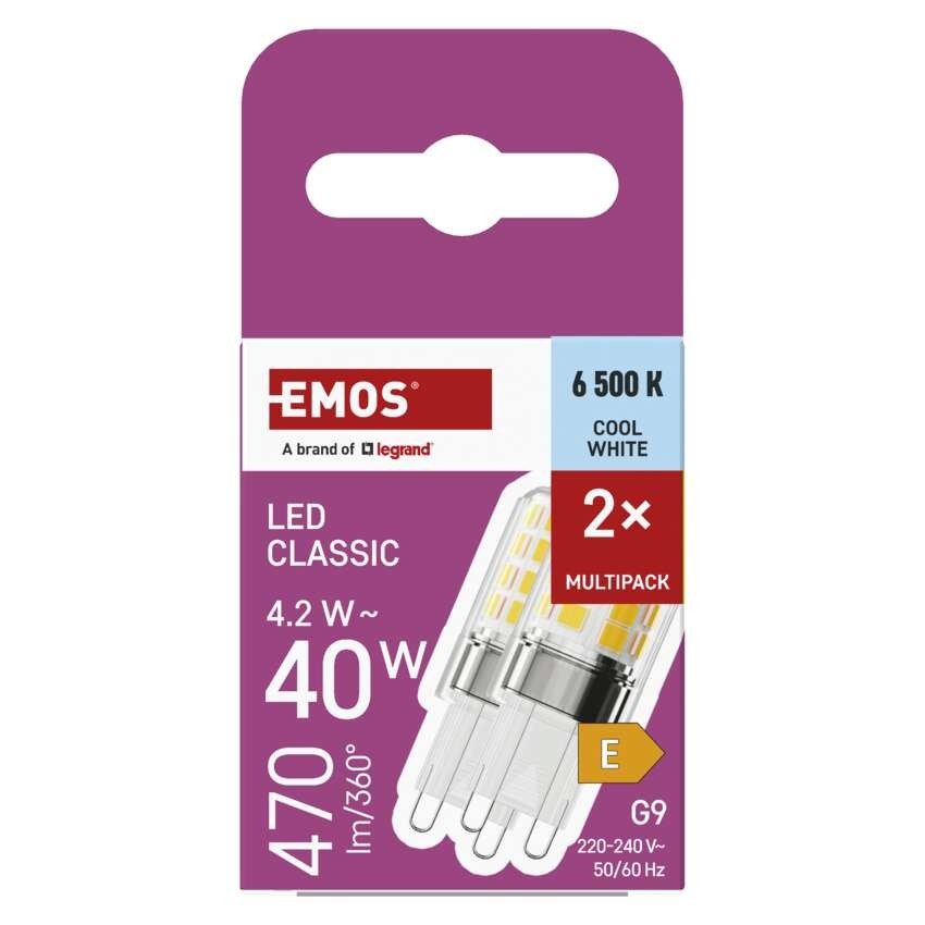 LED Lampe Classic JC / G9 / 4,2 W (40 W) / 470 lm / Kaltweiß / 2 Stück