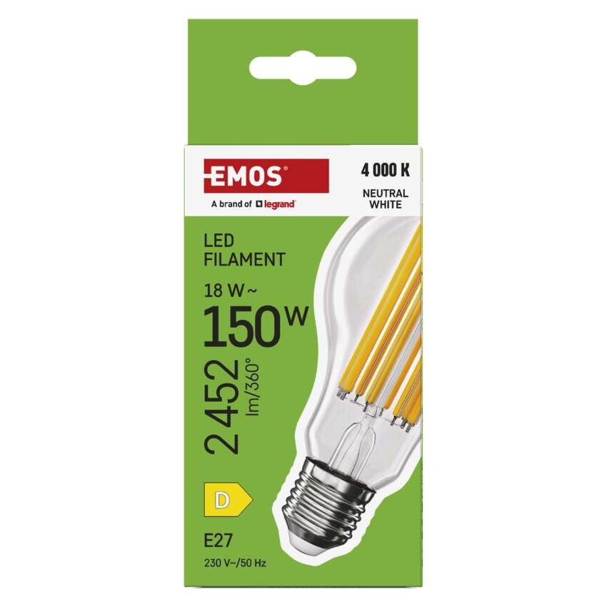 LED Lampe Filament A70 / E27 / 18 W (150 W) / 2452 lm / Neutral Weiß
