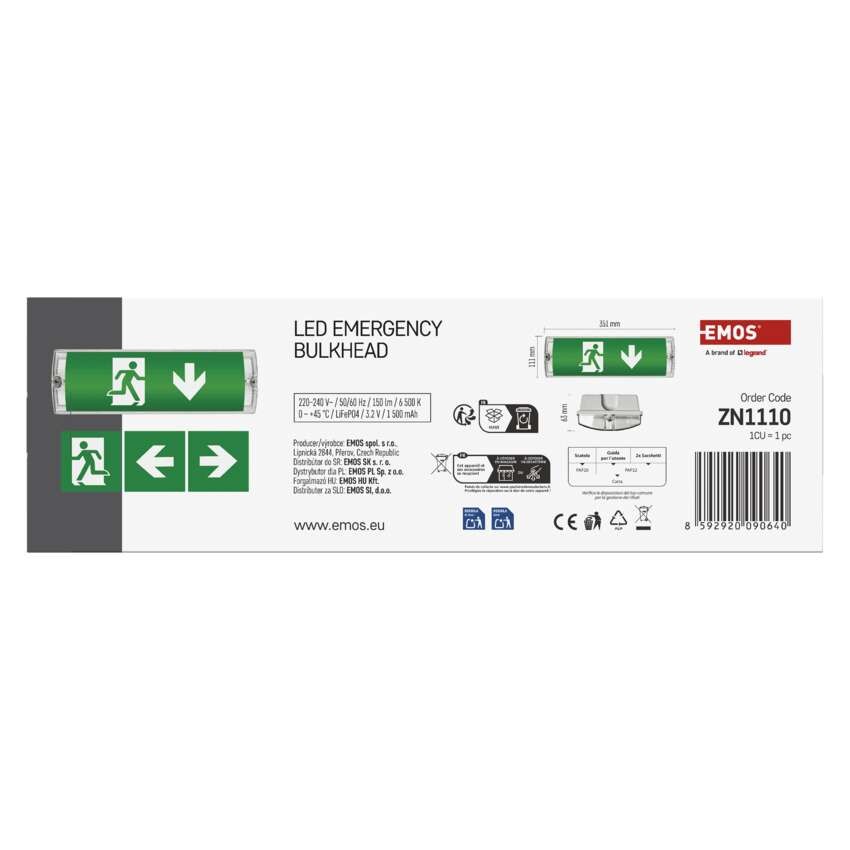 LED-avariivalgusti NESSI 3 W, 3 h, IP65 
