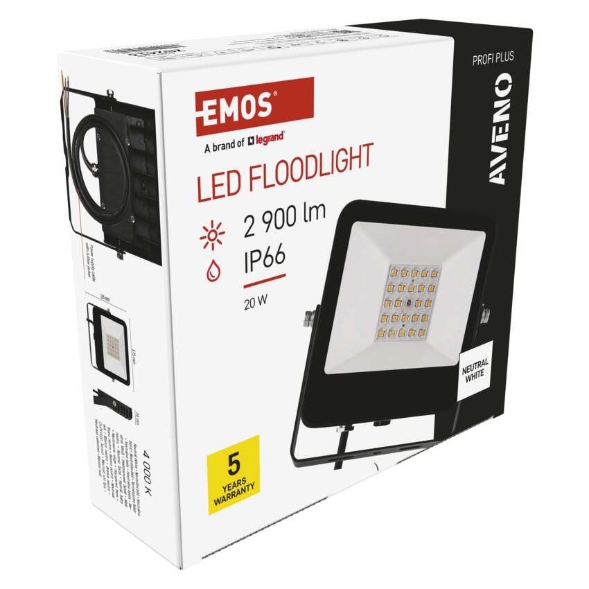 LED reflektor AVENO 20W NW črni