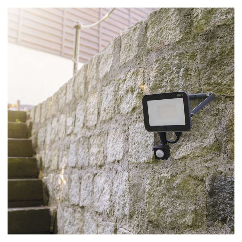 LED reflektor INOVO s pohybovým čidlem, 30 W, šedý, neutrální bílá