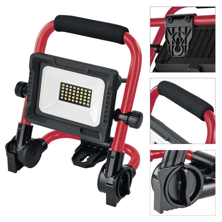 LED reflektor ELION 20W, rot-schwarz, IP65, 3000 lm, neutralweiß