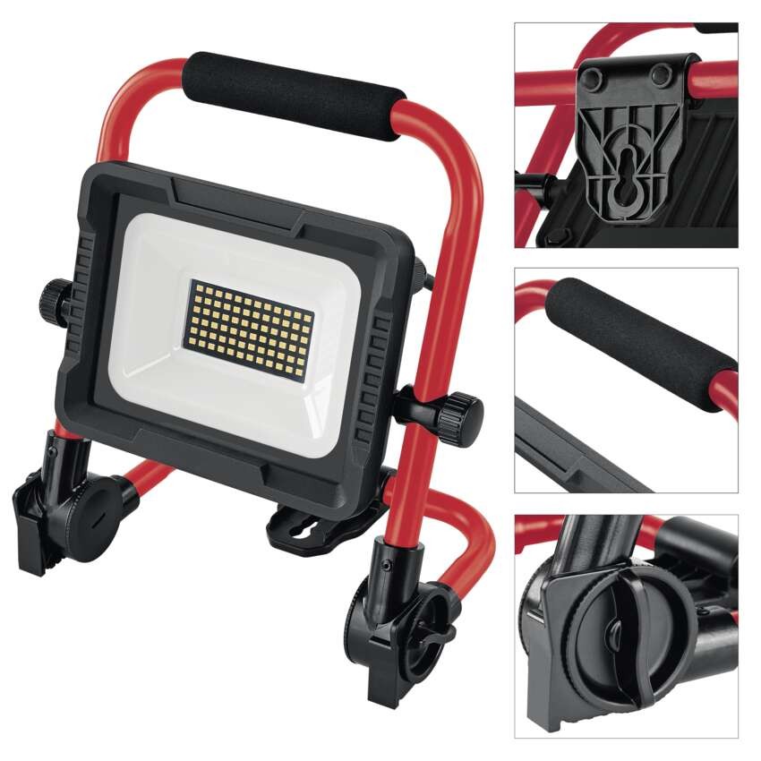 LED reflektor ELION 30W, rot-schwarz, IP65, 4800 lm, neutralweiß