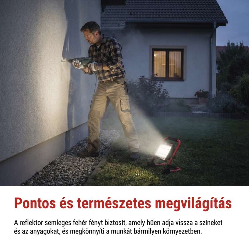 LED reflektor ELION 50W, red-fekete, IP65, 8000 lm, természetes fehér