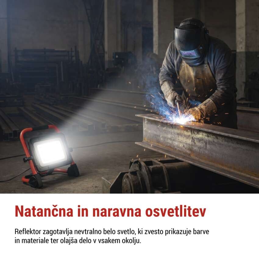 LED reflektor ELION 100W, rdeča-črn, IP65, 16 000 lm, nevtralna bela