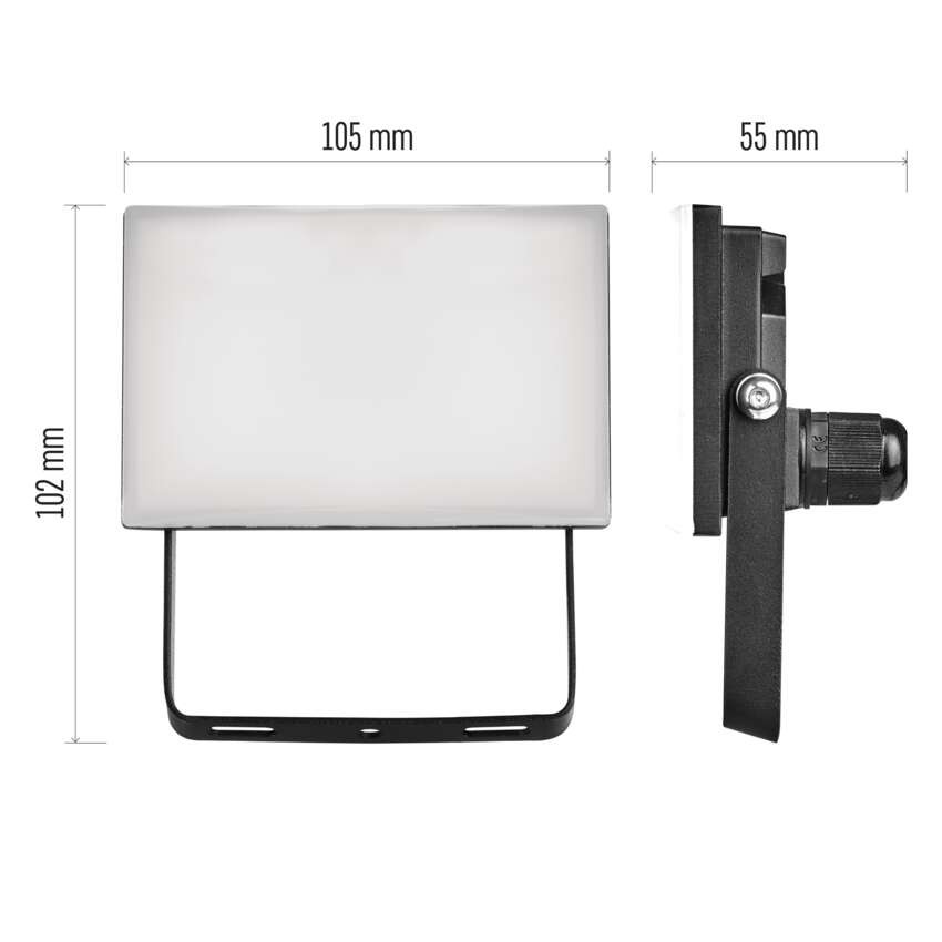 LED reflektor TAMBO, 10 W, 1000 lm, IP65, černý