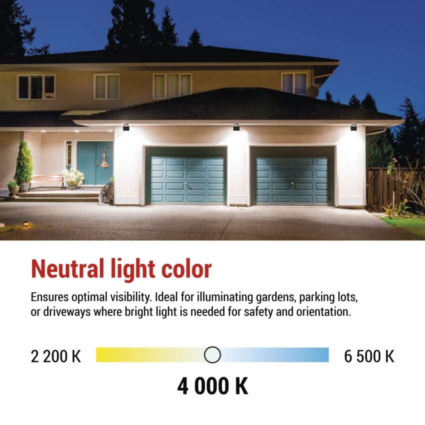LED reflektor TAMBO, 10 W, 1000 lm, IP65, černý