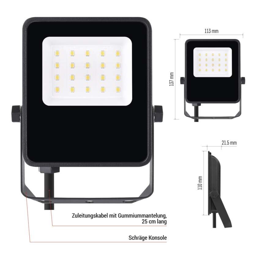LED-Strahler VISIO schwarz, 10W neutralweiß