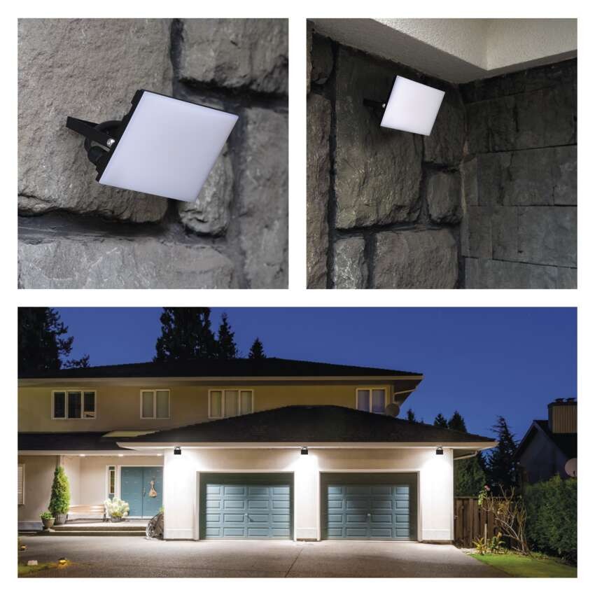 LED reflektor TAMBO, 20 W, 2000 lm, IP65, černý